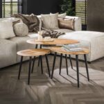 Couchtisch-Set/3 organisch / Massive Akazie natur