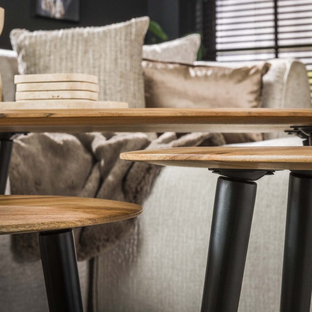 Couchtisch-Set/3 organisch / Massive Akazie natur – Bild 4