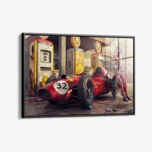 The Racer - Glas 60x90 cm / Mit Rahmen (schwarz)