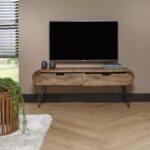 TV-Schrank 2L 135 Fass / Massive Mangosandfarbe – Bild 2