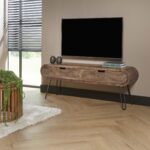 TV-Schrank 2L 135 Fass / Massive Mangosandfarbe – Bild 3