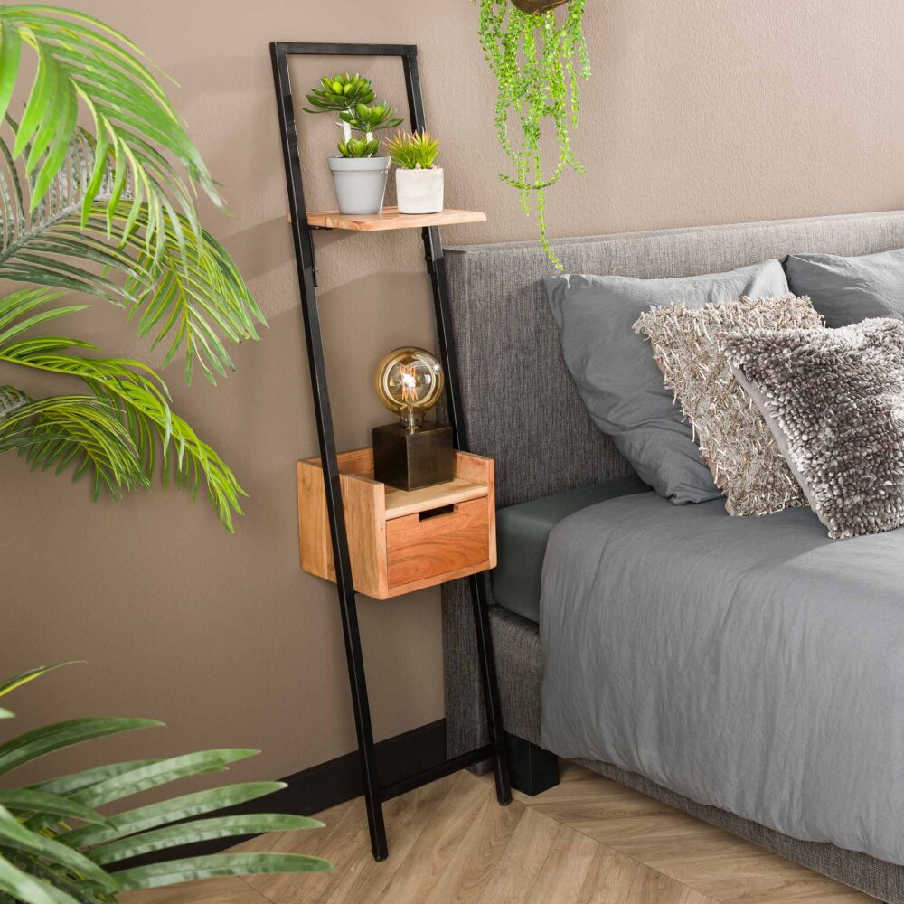 Nachttisch XS Stufe / Massive Akazie natur – Bild 3