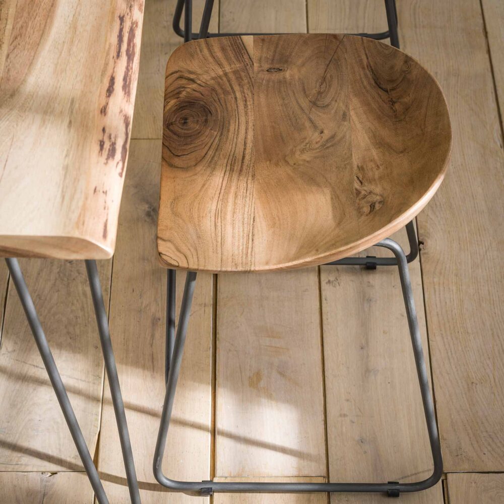 Hocker Holz ergo. VPE2 / Massive Akazie natur – Bild 3