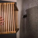 Wandregal-Set/3 Rippen / Teakholz verwittert – Bild 2