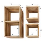Wandregal-Set/3 Rippen / Teakholz verwittert – Bild 4