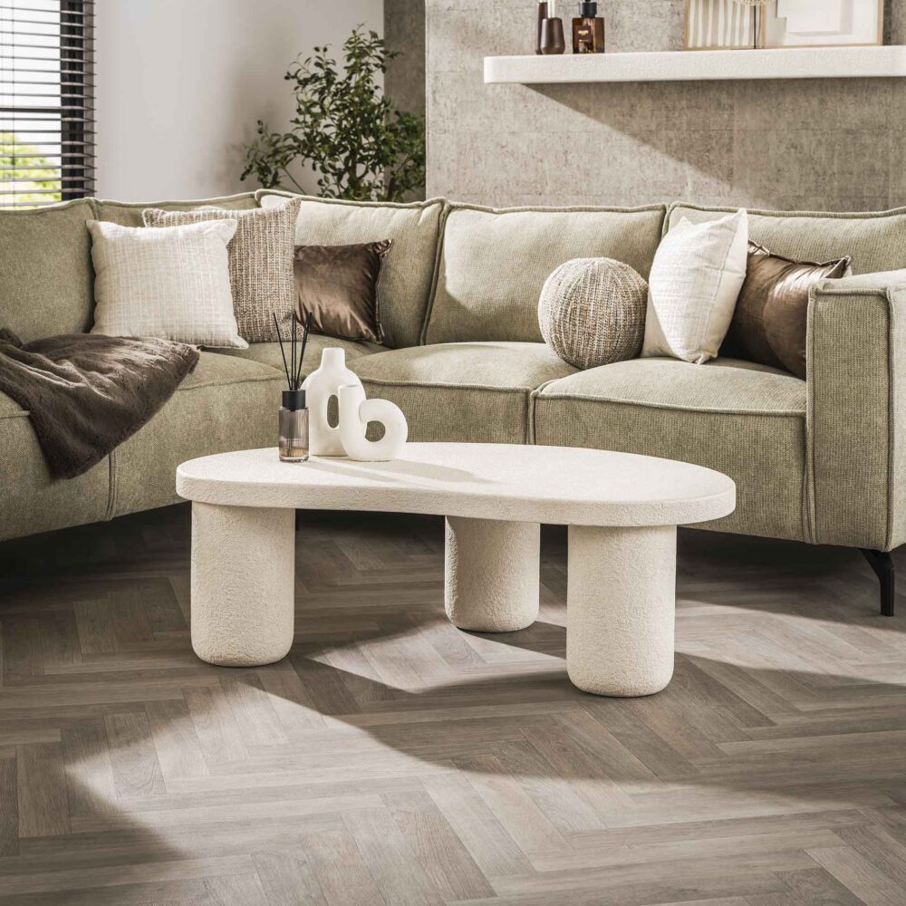 Couchtisch XL Kieselstein organisch / Marmor-Verbundwerkstoff – Bild 1