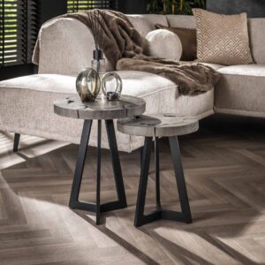 Beistelltisch-Set/2 Graumischung / Grau