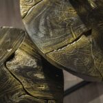 Couchtisch-Set 2/rund schwarz und gold – Bild 3