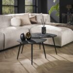 Couchtisch-Set/2 dreieckig metallic / Grau