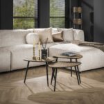 Couchtisch-Set/3 dreieckig metallic / Bronze antik