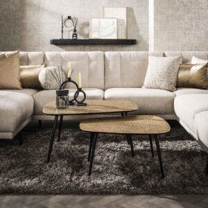 Couchtisch-Set/2 XXL-Metallic / Bronze antik