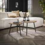Couchtisch-Set/2 dreieckig metallic / Bronze antik / Bronze antik