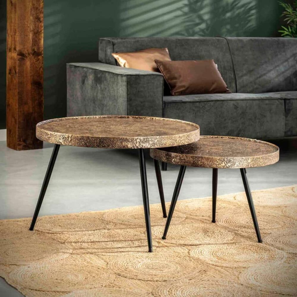Couchtisch Acier goud Ø55 set/2 – Bild 3