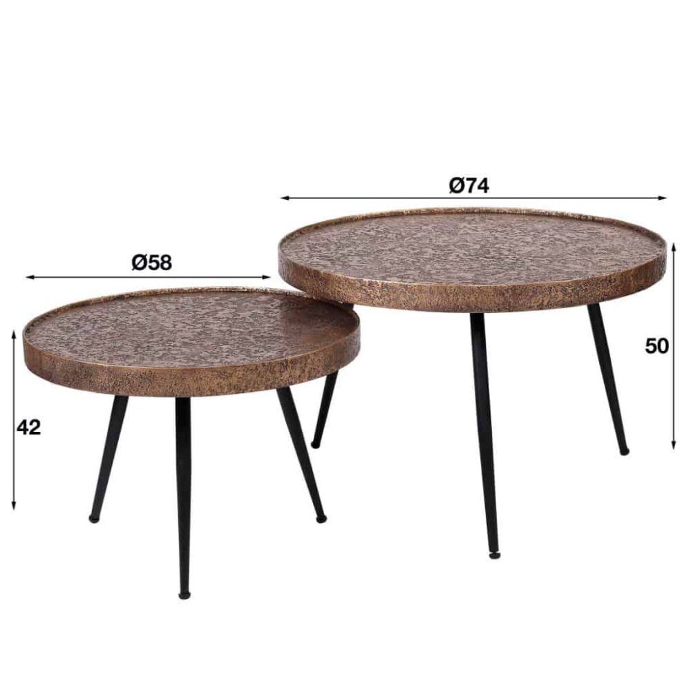 Couchtisch Acier goud Ø55 set/2 – Bild 4