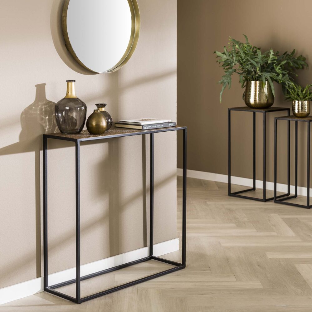 Flurtisch aus Eisenmetallic / Bronze antik – Bild 1