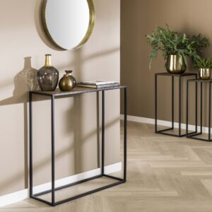 Flurtisch aus Eisenmetallic / Bronze antik