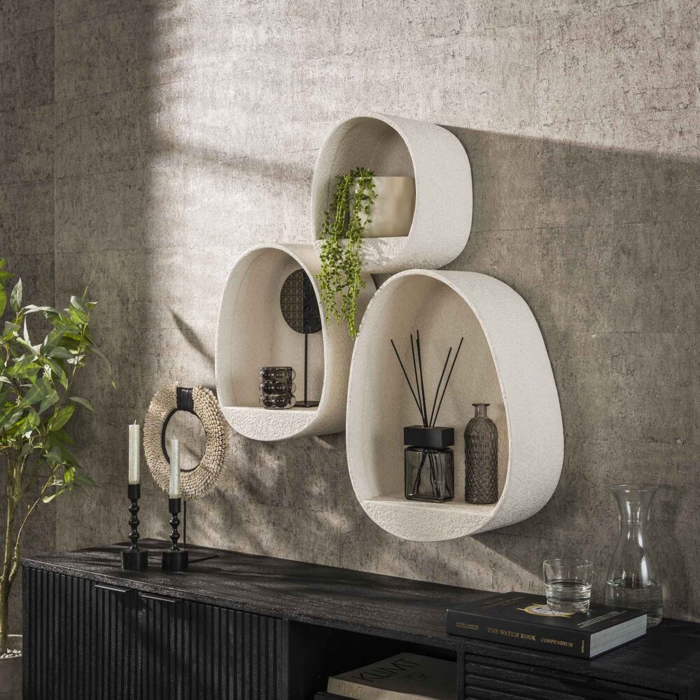 Wandregal-Set/3 Steintropfen/Marmor-Verbundwerkstoff – Bild 1