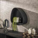 Wandregal metallisches Dreieck / Grau