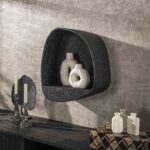 Wandregal metallic breit / Grau