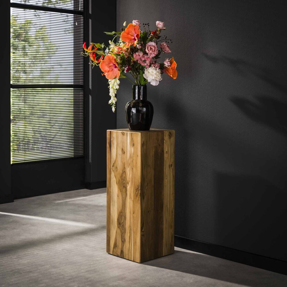 Blumensäulenstamm 85 cm / Massives recyceltes Teakholz – Bild 2