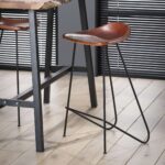 Barstuhl aus Vintage-Leder. VPE4 / Braun