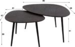 Couchtisch-Set/2 dreieckig metallic / Grau – Bild 4