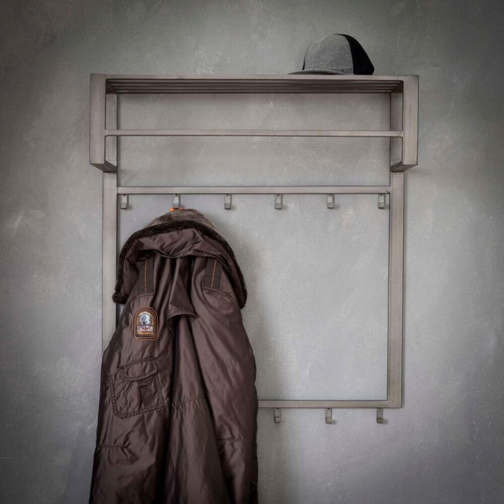 Garderobe Industrie 2x6 Hakenstange - Hutablage/Silber – Bild 2