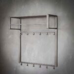 Garderobe Industrie 2x6 Hakenstange - Hutablage/Silber – Bild 3