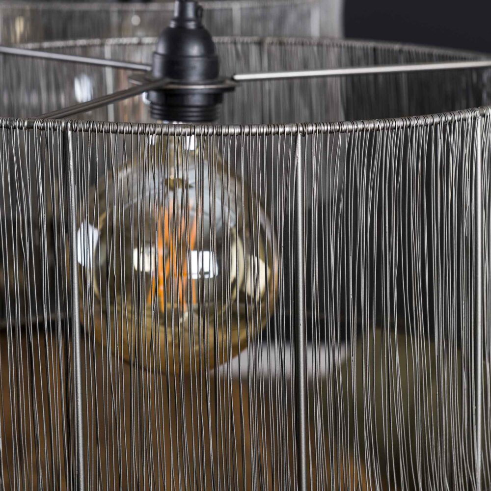Hängelampe 2L mit Lampenschirm aus Metall / Schwarznickel – Bild 4