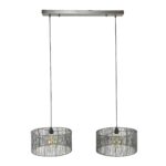 Hängelampe 2L mit Lampenschirm aus Metall / Schwarznickel – Bild 5