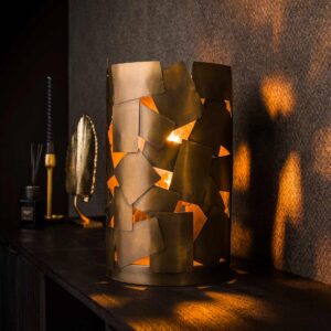 Tischleuchte 1L aufgesetzter Zylinder / Bronze antik
