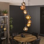 Hängelampe 7L gestuft stellar / Altsilber