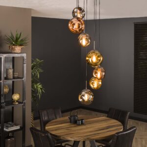 Hängelampe 7L gestuft stellar / Altsilber