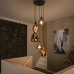 Hängelampe 5L Stufenmix Glas Tricolore / Artic Black