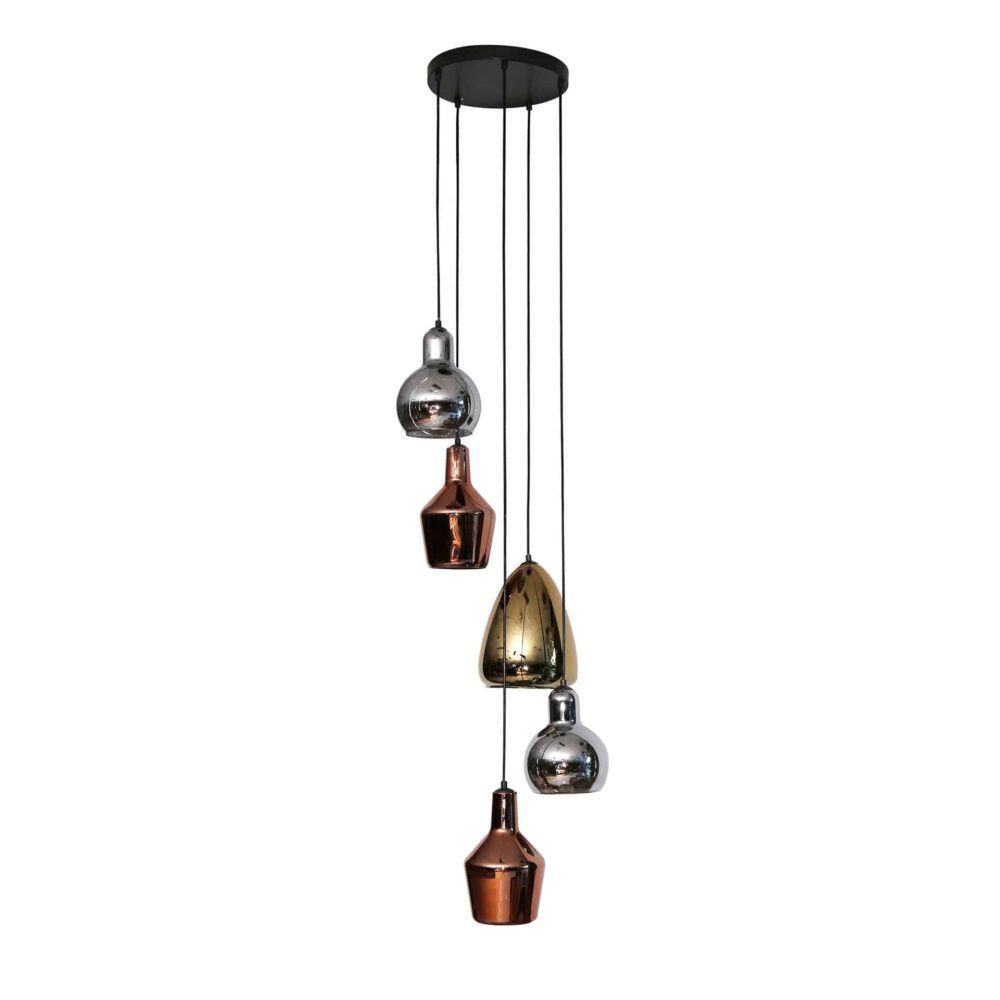 Hängelampe 5L Stufenmix Glas Tricolore / Artic Black – Bild 5
