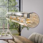 Hängelampe 5L Röhre Braunglas / Artic schwarz – Bild 4