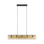 Hängelampe 5L Röhre Braunglas / Artic schwarz – Bild 5