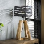 Tischleuchte Twist Holzkreuzgestell / Schiefergrau – Bild 2