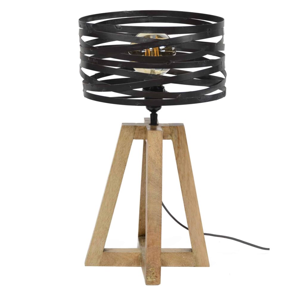 Tischleuchte Twist Holzkreuzgestell / Schiefergrau – Bild 5