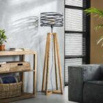 Stehleuchte Twist Holzkreuzgestell / Schiefergrau – Bild 2