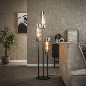 Stehleuchte 3L Stufenzylinderglas / Artic schwarz