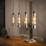 Hängelampe 4L Zylinderglas / Artic schwarz