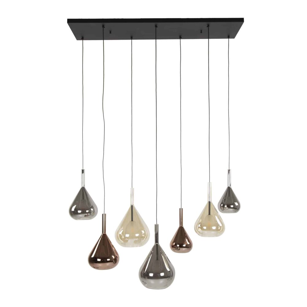 Hängelampe 4+3 Flügel Mixglas / Schwarz – Bild 5