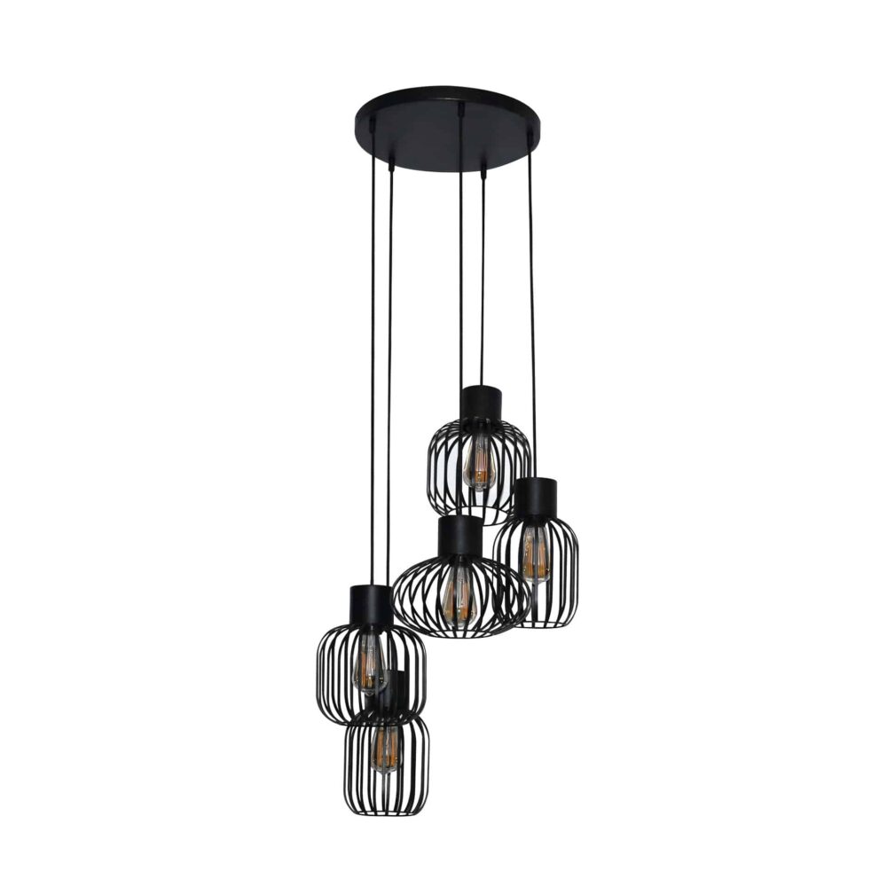 Hängelampe 5L Stufenmix Metall/Anthrazit – Bild 5