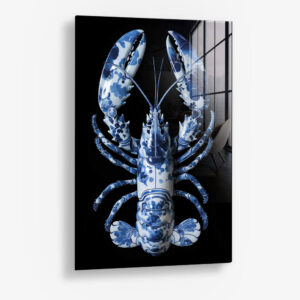 Blue Lobster – Glas 80x120 cm / Ohne Rahmen