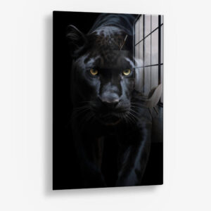 Black Jaguar – Glas 40x60 cm / Ohne Rahmen