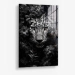 Flower Leopard – Glas 40x60 cm / Ohne Rahmen