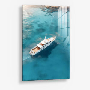 Mediterranean Yacht – Glas 40x60 cm / Ohne Rahmen