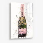 Pink Champagne - Glas 80x120 cm / Ohne Rahmen
