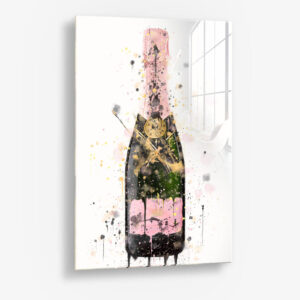 Pink Champagne - Glas 80x120 cm / Ohne Rahmen